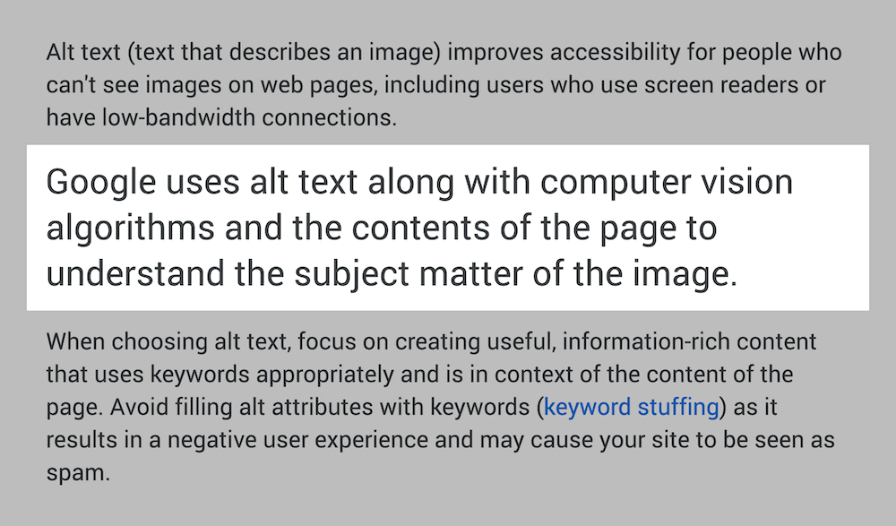 Google image algorithm