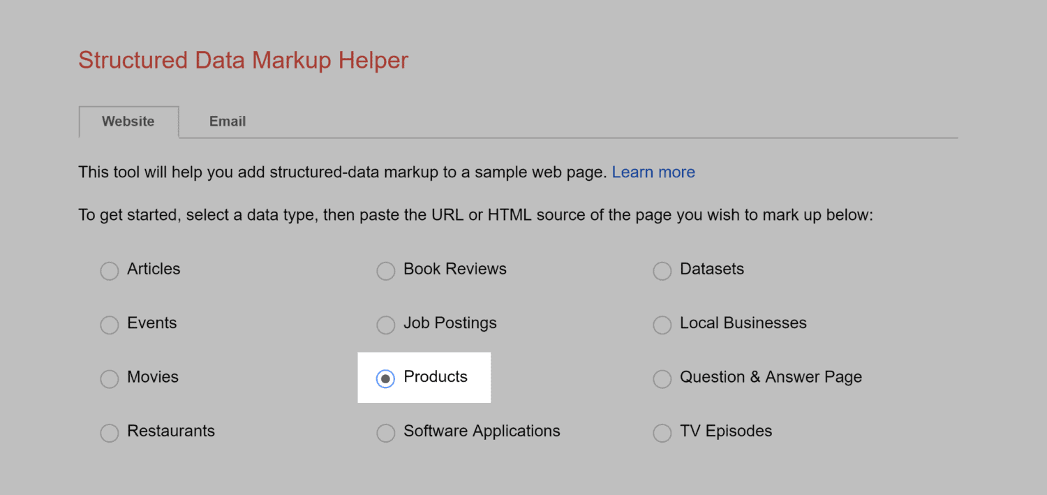 Markup Helper – Products