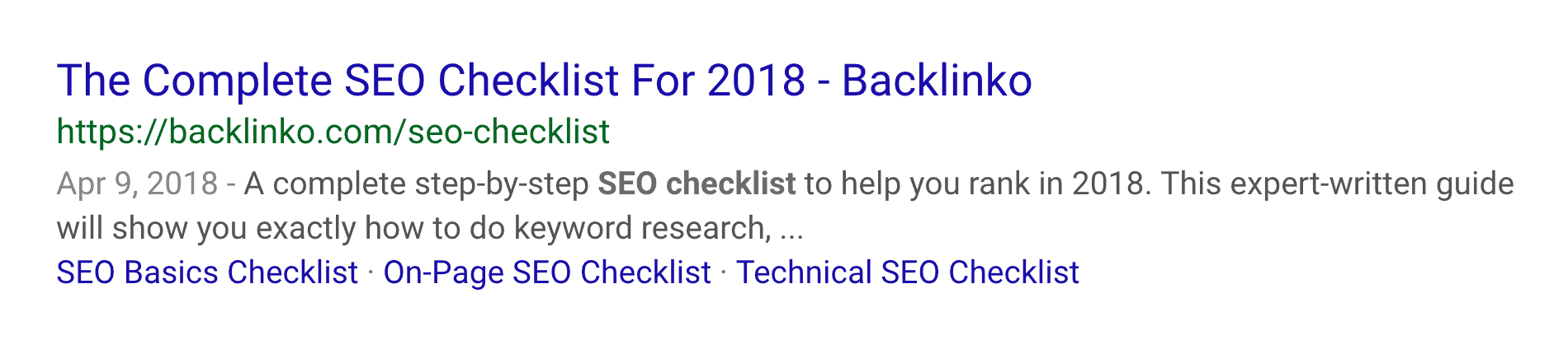 SEO Checklist – Sitelinks in SERPs